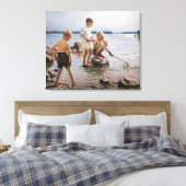 Albert Edelfelt - Boys spelen op de kust Canvas Afdruk (Insitu (Slaapkamer))