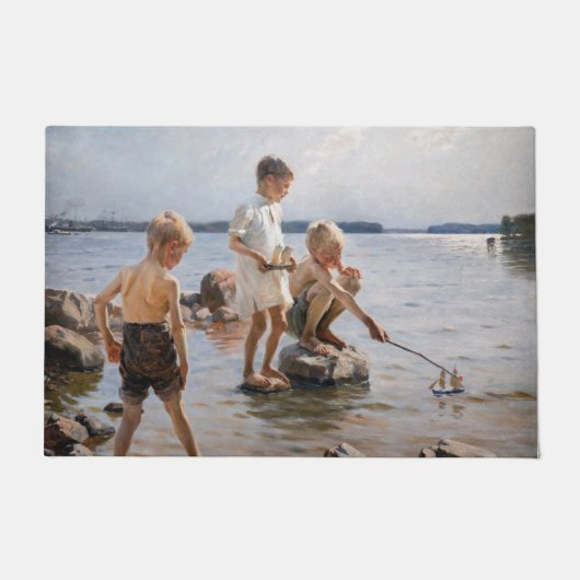 Albert Edelfelt - Boys spelen op de kust Deurmat (Voorkant)