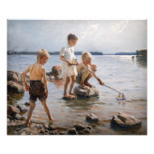 Albert Edelfelt - Boys spelen op de kust Foto Afdruk (Voorkant)