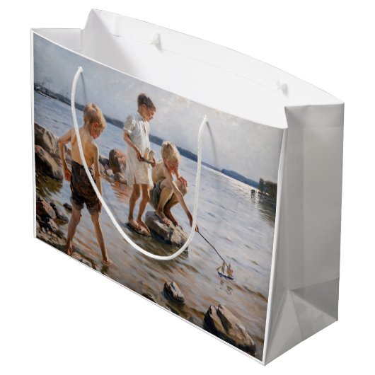 Albert Edelfelt - Boys spelen op de kust Groot Cadeauzakje (Achterkant Gekanteld)