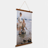 Albert Edelfelt - Boys spelen op de kust Hangend Wandkleed (Gebogen)