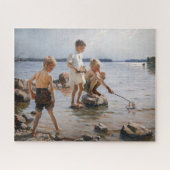Albert Edelfelt - Boys spelen op de kust Legpuzzel (Horizontaal)