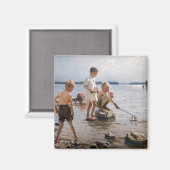 Albert Edelfelt - Boys spelen op de kust Magneet (Voorkant / Achterkant)