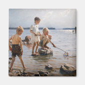 Albert Edelfelt - Boys spelen op de kust Magneet (Voorkant)