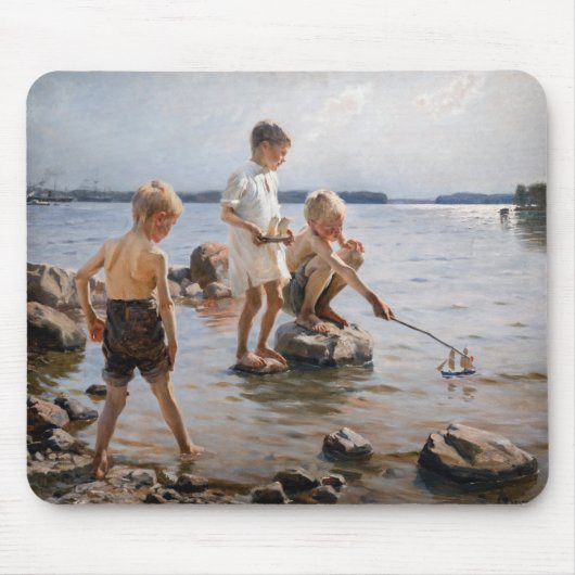 Albert Edelfelt - Boys spelen op de kust Muismat (Voorkant)