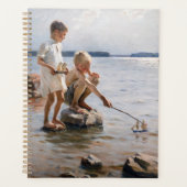 Albert Edelfelt - Boys spelen op de kust Planner (Voorkant)
