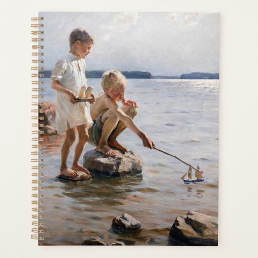 Albert Edelfelt - Boys spelen op de kust Planner (Voorkant)