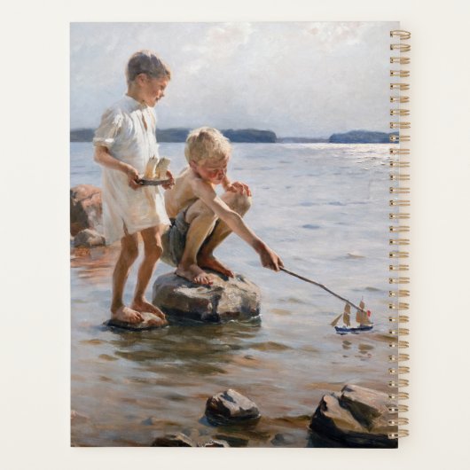 Albert Edelfelt - Boys spelen op de kust Planner (Achterkant)