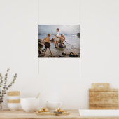 Albert Edelfelt - Boys spelen op de kust Poster (Keuken)
