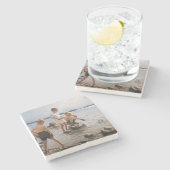 Albert Edelfelt - Boys spelen op de kust Stenen Onderzetter (Zijkant)