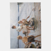 Albert Edelfelt - Boys spelen op de kust Theedoek (Verticaal)