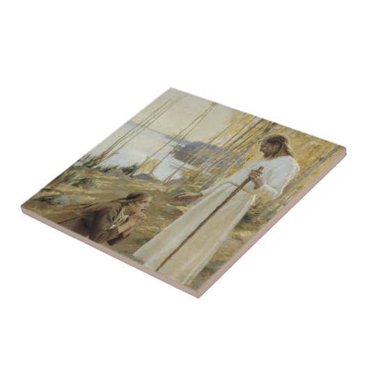 Albert Edelfelt - Christus en Maria Magdalena Tegeltje (Zijkant)