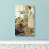 Albert Edelfelt - Christus en Mary Magdalene Canvas Afdruk (Insitu (Houten vloer))