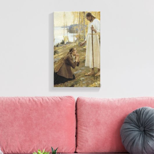 Albert Edelfelt - Christus en Mary Magdalene Canvas Afdruk (Insitu (Woonkamer))