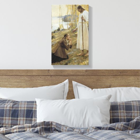 Albert Edelfelt - Christus en Mary Magdalene Canvas Afdruk (Insitu (Slaapkamer))