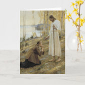 Albert Edelfelt - Christus en Mary Magdalene Kaart (Gele Bloem)