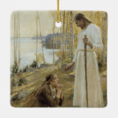 Albert Edelfelt - Christus en Mary Magdalene Keramisch Ornament (Achterkant)