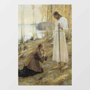 Albert Edelfelt - Christus en Mary Magdalene Raamsticker