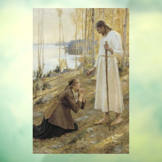 Albert Edelfelt - Christus en Mary Magdalene Raamsticker (Vel 3)