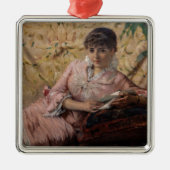 Albert Edelfelt - De leesparisienne Metalen Ornament (Voorkant)