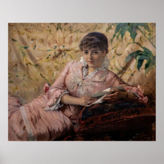 Albert Edelfelt - De Lezende Parisienne Poster (Voorkant)