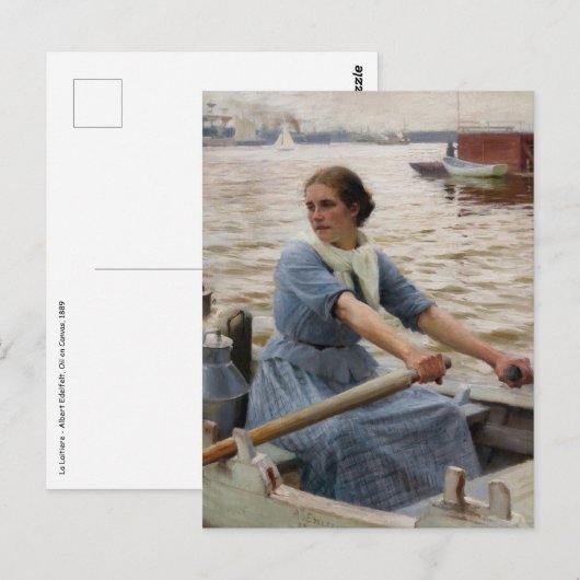 Albert Edelfelt - De Melkmeid Briefkaart (Voorkant / Achterkant)