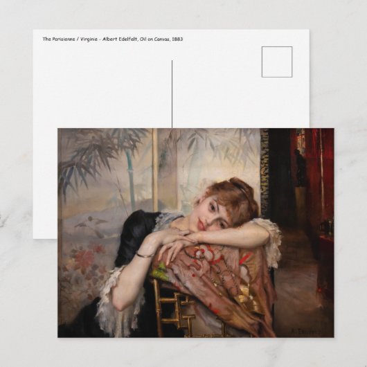 Albert Edelfelt - De Parisienne / Virginie Briefkaart (Voorkant / Achterkant)