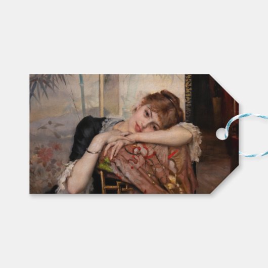 Albert Edelfelt - De Parisienne/Virginie Cadeaulabel (Voorkant (Horizontaal))