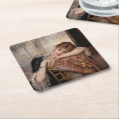 Albert Edelfelt - De Parisienne/Virginie Kartonnen Onderzetters (Schuin)