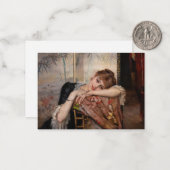 Albert Edelfelt - De Parisienne/Virginie Notitiekaartje (Voorkant / Achterkant in situ)