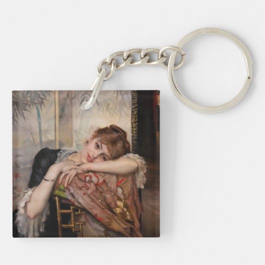 Albert Edelfelt - De Parisienne/Virginie Sleutelhanger (Achterkant)