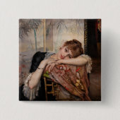 Albert Edelfelt - De Parisienne/Virginie Vierkante Button 5,1 Cm (Voorkant)