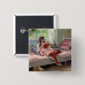 Albert Edelfelt - Goede vrienden Vierkante Button 5,1 Cm (Voorkant /achterkant)