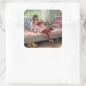 Albert Edelfelt - Goede vrienden Vierkante Sticker (Tas)