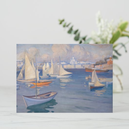 Albert Edelfelt - Harbour in Helsinki Bedankkaart (Staand voorkant)