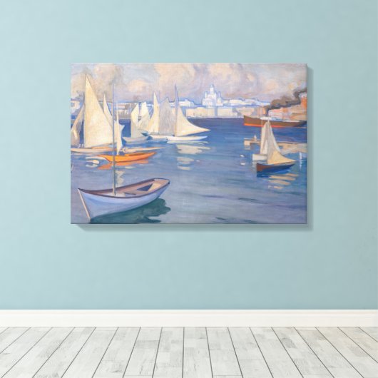 Albert Edelfelt - Harbour in Helsinki Canvas Afdruk (Insitu (Houten vloer))