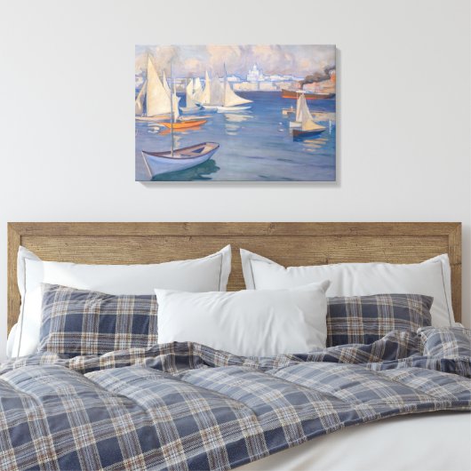 Albert Edelfelt - Harbour in Helsinki Canvas Afdruk (Insitu (Slaapkamer))