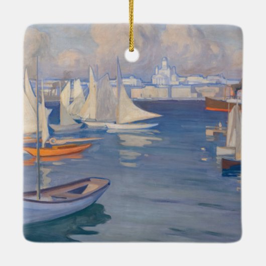 Albert Edelfelt - Harbour in Helsinki Keramisch Ornament (Achterkant)