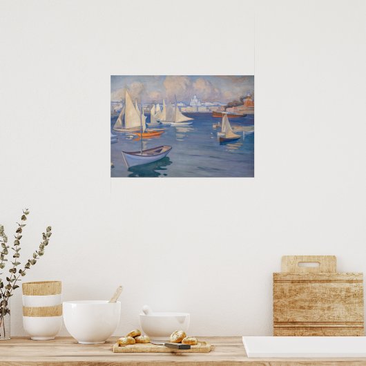 Albert Edelfelt - Harbour in Helsinki Poster (Keuken)