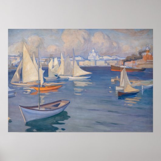 Albert Edelfelt - Harbour in Helsinki Poster (Voorkant)