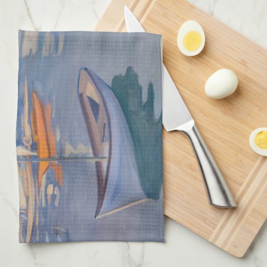 Albert Edelfelt - Harbour in Helsinki Theedoek (Quarter Fold)