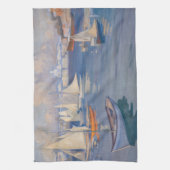 Albert Edelfelt - Harbour in Helsinki Theedoek (Verticaal)