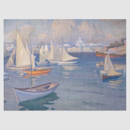 Albert Edelfelt - Harbour in Helsinki Tissuepapier (Voorkant)