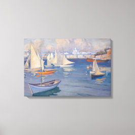 Albert Edelfelt - Haven in Helsinki Canvas Afdruk