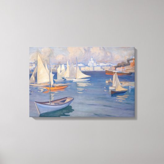 Albert Edelfelt - Haven in Helsinki Canvas Afdruk (Voorkant)