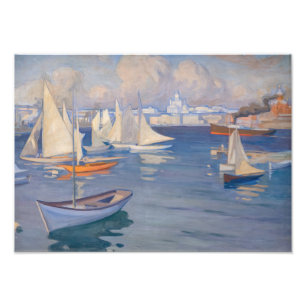 Albert Edelfelt - Haven in Helsinki Foto Afdruk