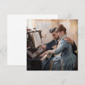 Albert Edelfelt - Het spelen van de Piano Bedankkaart (Voorkant / Achterkant)