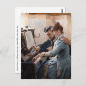 Albert Edelfelt - Het spelen van de Piano Briefkaart (Voorkant / Achterkant)