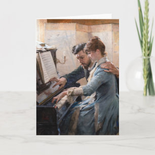 Albert Edelfelt - Het spelen van de Piano Kaart