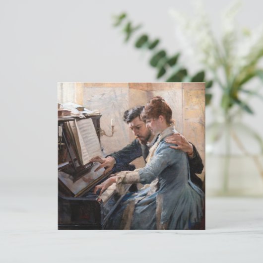 Albert Edelfelt - Het spelen van de Piano Kaart (Staand voorkant)